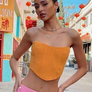 Princess Polly Charlie corset top in orange